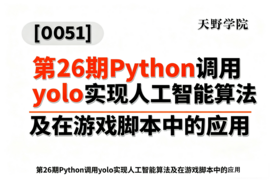 [0051]天野学院一第26期Python调用yolo实现人工智能算法及在游戏脚本中的应用